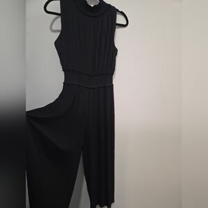 Nanette Lepore Black Pleated Jumpsuit Size4 Sleeveless Wide Leg Evening Jumpsuit